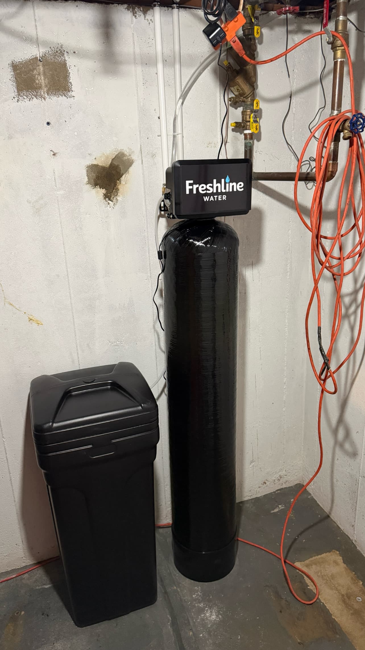 Freshline water softener installation in a Long Island home
