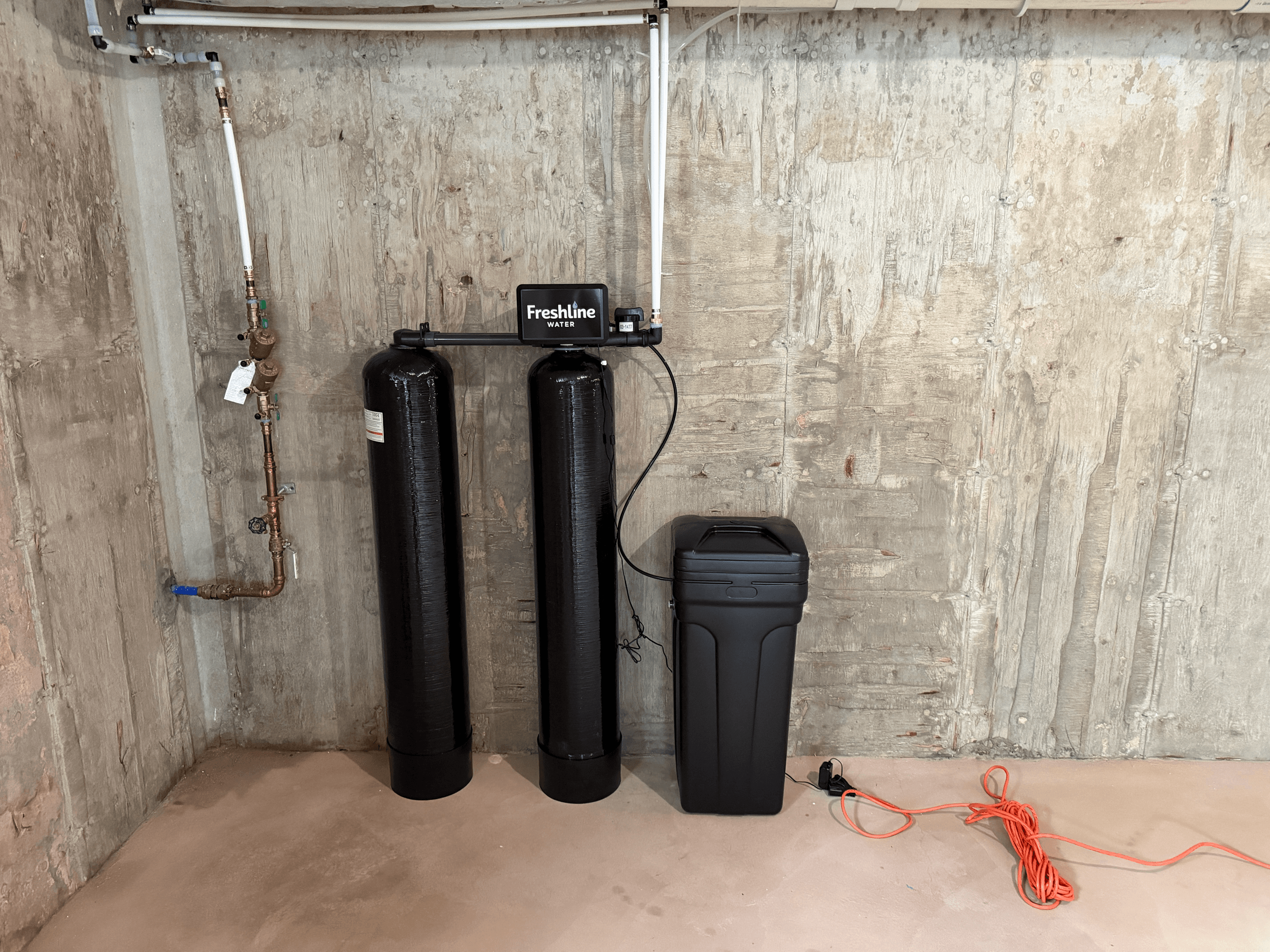 Freshline dual-tank well-water treatment installation on Long Island