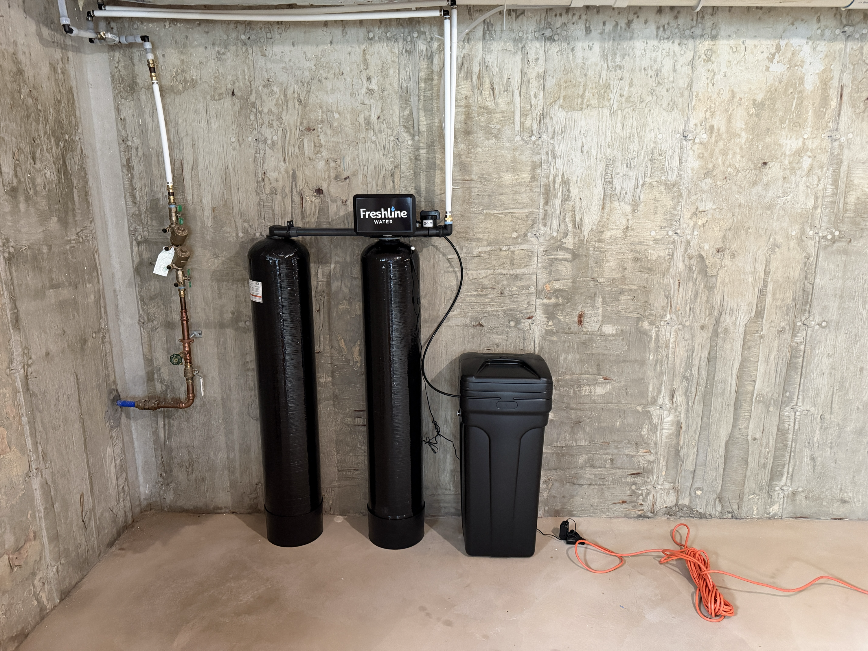 Freshline dual-tank water filtration system installation